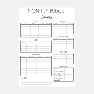 Monthly Budget